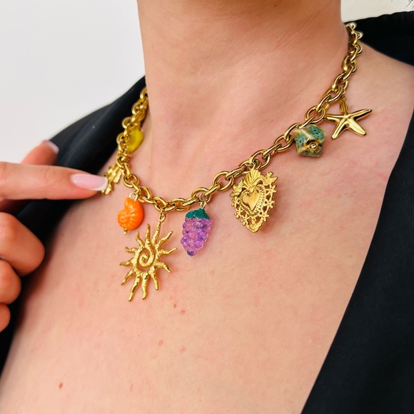 New Vibrant Gold Charm Necklace - Picture 4 of 6